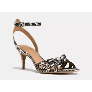 Coach Meg heel ankle-strap sandal featuring a kitten heel Genuine Snakeskin